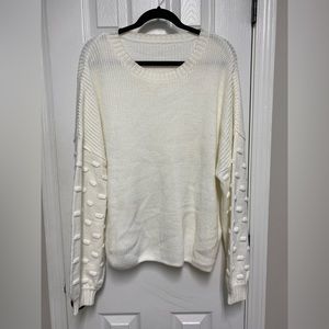 2xl cream balloon/lantern sleeve sweater